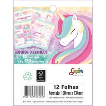 Acessorio Para Planners Blink Bloco Adesivos 12 Folhas - Pacote com 5, Tilibra, 30.595, Multicor