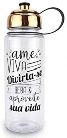 Squeeze Garrafa Água Academia Trabalho Com Frases Top 750ml - Sortidas