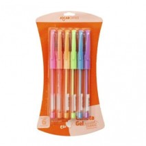 Caneta Gel Tons Pastel 0.8 Com 6 Cores - Jocar Office
