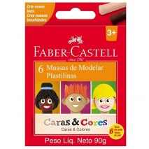 Massa Modelar Cera Faber Castell Caras E Cores 6 Tons Pele