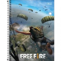 CADERNO ESPIRAL CAPA DURA UNIVERSITÁRIO FREE FIRE 10 MATÉRIAS 160 FOLHAS