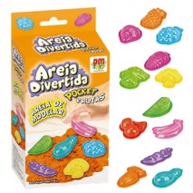 Areia de Modelar Divertida 3 Moldes Frutas 150g