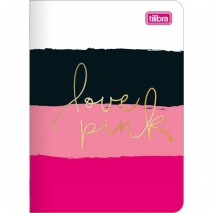 CADERNETA GRAMPEADA LOVE PINK 32 FOLHAS