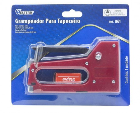 Grampeador Manual Tapeçaria Molduras P/ Grampos De 4,6,8 Mm