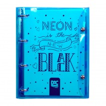 Caderno Argolado Universitário Color Bubble Cristal Neon - Azul 192 Folhas DAC