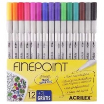 Caneta Finepoint 15 Cores 0.4 Acrilex