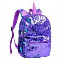 Mochila Paetê 2 Em 1 Muda De Cor Roxa E Verde Unicórnio Cg2035