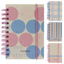 CADERNO CADERNETA / BLOCO DE ANOTACAO ESPIRAL PLANNER 160 FOLHAS 14,8X10,5CM