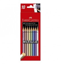 Ecolápis de Cor 10 Cores Metallic Faber Castell