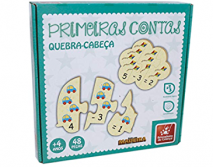 Brinquedo Pedagogico Madeira Primeiras Contas 48 PCS Brincadeira de Crianca - Brinc. De Crianca