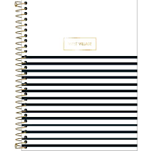Caderno espiral colegial West Village 10 matérias 160f  modelo listrado