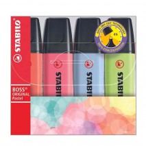 kit marca texto stabilo boss pastel kit com 4 novas cores