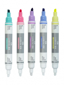 KIT COM 5 MARCA TEXTO LUMINI EX APAGÁVEL CIS