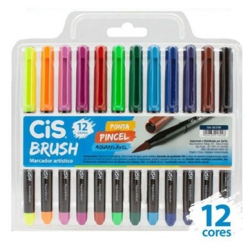 Caneta Brush pen Cis Aquarelável 012 Cores
