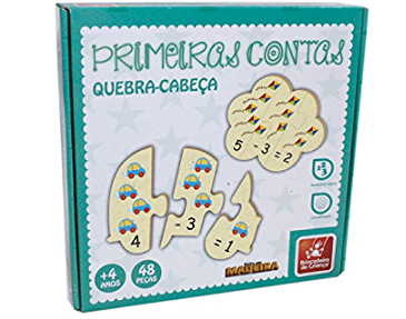 Brinquedo Pedagogico Madeira Primeiras Contas 48 PCS Brincadeira de Crianca - Brinc. De Crianca