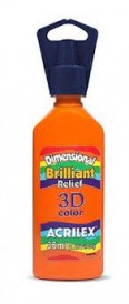 Tinta Dimensional Brilliant Relevo 3D - LARANJA 517 - Acrilex 35 ml