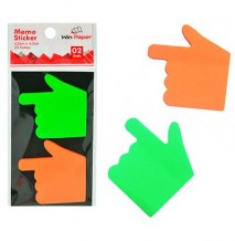 Post It Memo Sticker 4,5cm Mãozinha 25 Folhas 2 Unidades