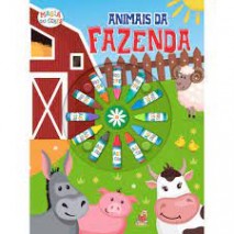 Livro Ler E Colorir Animais Da Fazenda Com 12 Gizes De Cera 27,5x20,5cm Na Solapa