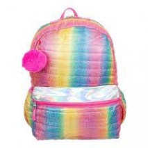 Mochila Escolar Juvenil Colorida Pompom Glitter Clio