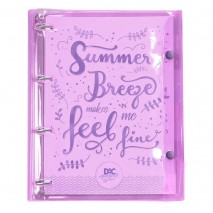 Caderno Fichário Breeze Com Botão Lilás Com 192 Folhas Dac