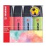 kit marca texto stabilo boss pastel kit com 4 novas cores