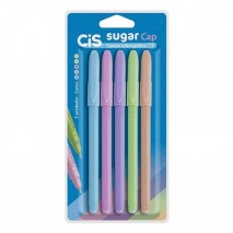Caneta Esferográfica Cis 1.0 Sugar Cap 5 Cores