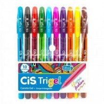 Caneta Gel Cis trigel fashion kit com 10 cores