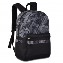 Mochila Juvenil Clio em Poliéster Camuflada Preto