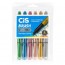 Caneta Brush Pen Cis Kit com 6 Cores metalizadas