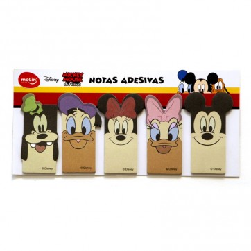 Bloco de Notas Autoadesivas Marcador de Páginas Turma do Mickey - 5 blocos 25 notas