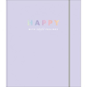 Caderno Argolado cartonado colegial com elástico happy 80 FOLHAS