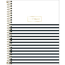 Caderno espiral colegial West Village 10 matérias 160f  modelo listrado