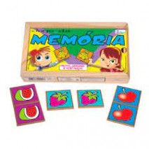 Brinquedo Educativo Jogo da Memória Frutas, Legumes e Hortaliças em Madeira