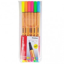 Caneta Stabilo Point 0.4 Neon 6 Cores 88/6 C/6 Unidades