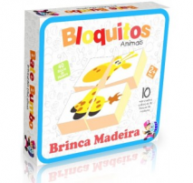 Bloquitos Animais Brinquedo Educativo e Pedagógico em MDF