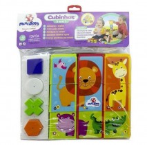 Brinquedo Educativo Cubinhos Bebe Montar Empilhar Formas - Mercotoys