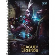 CADERNO ESPIRAL CAPA DURA UNIVERSITÁRIO 10 MATÉRIAS 160 FOLHAS - LEAGUE OF LEGENDS