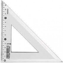 Esquadro 21x45 plástico cristal New Line Waleu