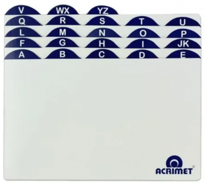ÍNDICE AZ PARA FICHAS PAUTADAS 5X8 - ACRIMET