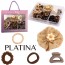 KIT ACESSORIOS PARA CABELO ELASTICO / RABICO + PRESILHA E MINI PIRANHA PLATINA 60 PECAS