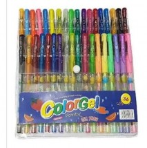 Canetas gel neon estojo 36 unidades glitter cheiro de fruta