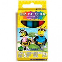 Giz de Cera 6 Cores Abelhinhas Acrilex