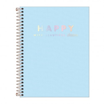 Caderno Tilibra Colegial Happy Azul 80f