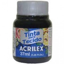 TINTA ACRILEX PARA TECIDO FOSCA 544 PRETO 37 ML