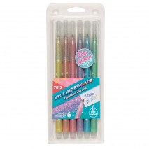 Caneta Hidrográfica Tris Mega Hidro 6 Cores Pastel Com Glitter