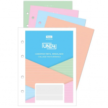 REFIL CADERNO ARGOLADO COLEGIAL 60 FOLHAS COLOR - PAUTA BRANCA