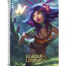 CADERNO ESPIRAL CAPA DURA UNIVERSITÁRIO  LEAGUE OF LEGENDS 10 MATÉRIAS 160 FOLHAS