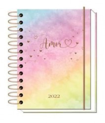 agenda 2022 capa dura espiral A5 texturizada 176 folhas 21X14,5cm