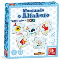 Quebra cabeça montando o alfabeto