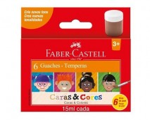 Tinta Guache 15ml Caras E Cores C/6 - Faber Castell